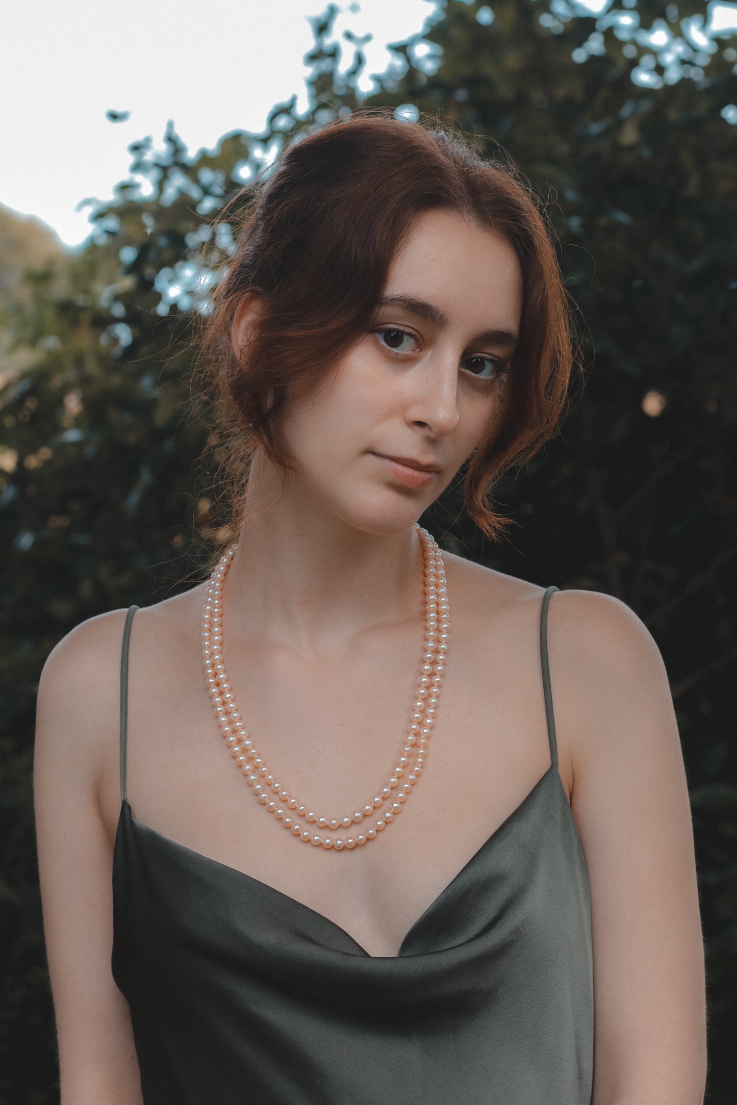 Peach Freshwater Pearl Necklace