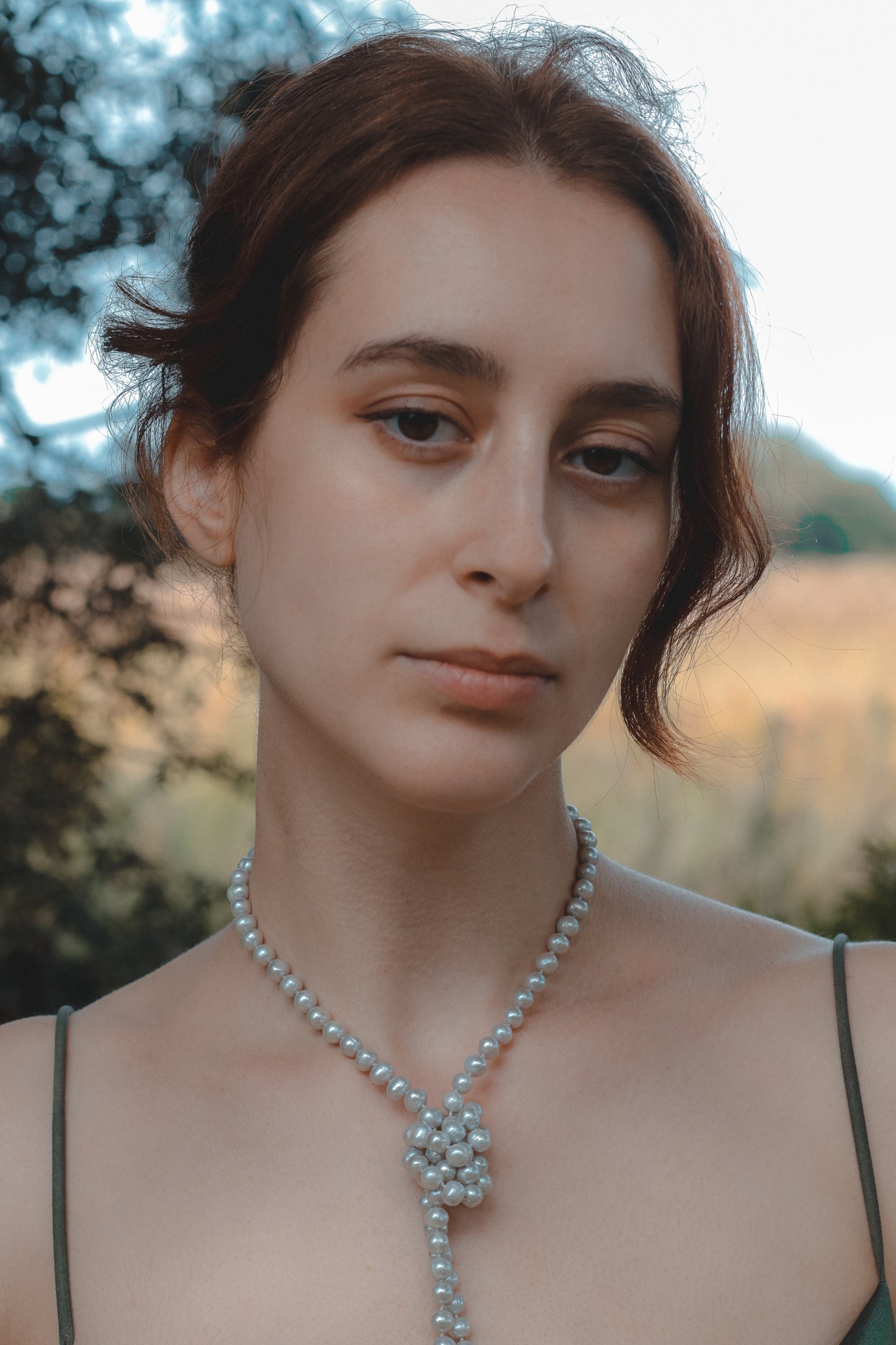 Freshwater Long Grey Pearl Necklace