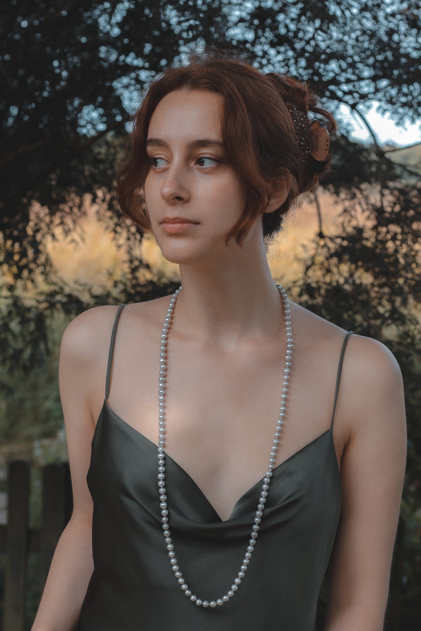 Freshwater Long Grey Pearl Necklace