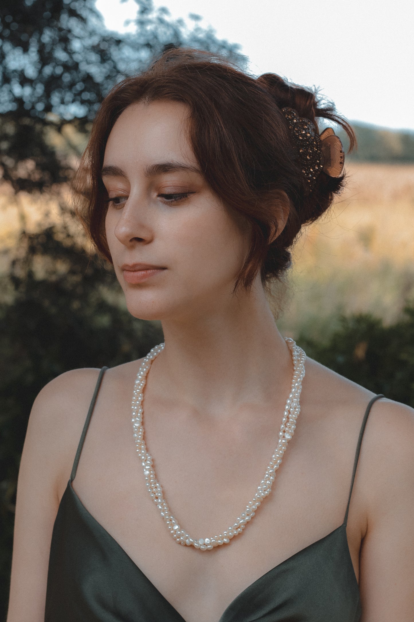Freshwater Triple Strand Pearl Necklace