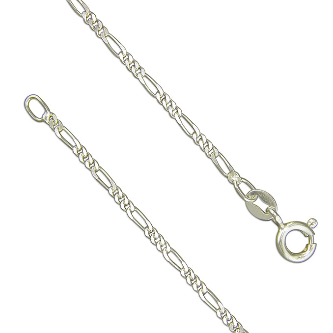 STERLING SILVER LIGHT FIGARO BRACELET