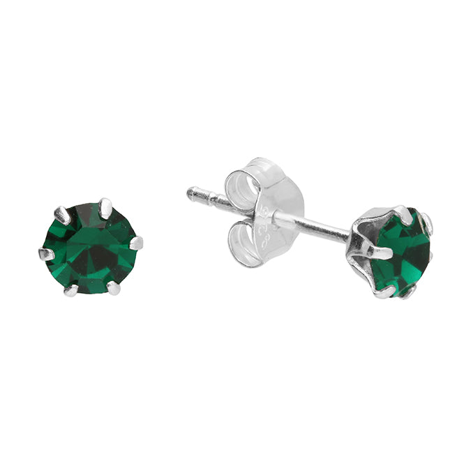 5mm Austrian crystal stud emerald green stud