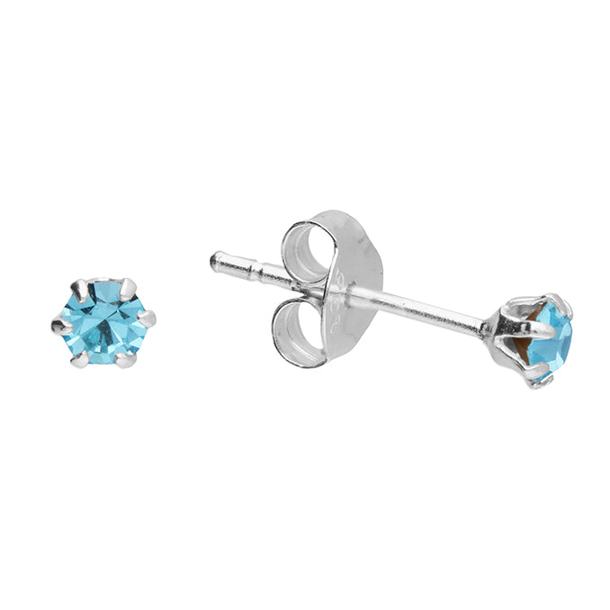 3mm Aqua Austrian crystal stud