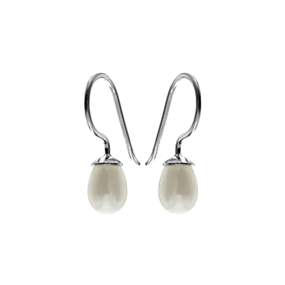 Simple Freshwater Pearl Fixed Hoop Freshwater Earring