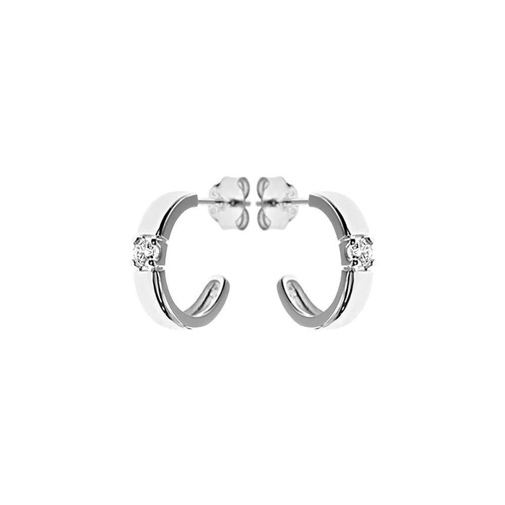 Solitaire Stud Hoop