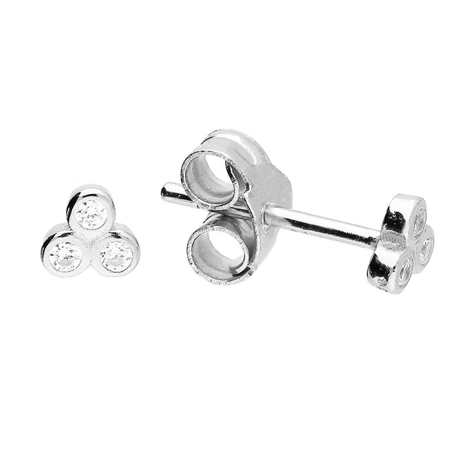 Small Cubic Zirconia Triangle Studs