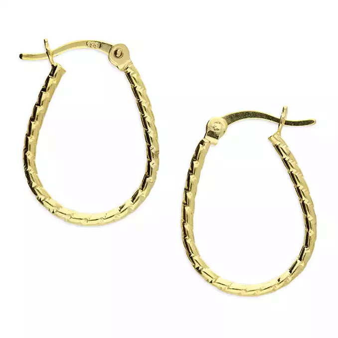 Gold Barley Twist Hoop Earrings