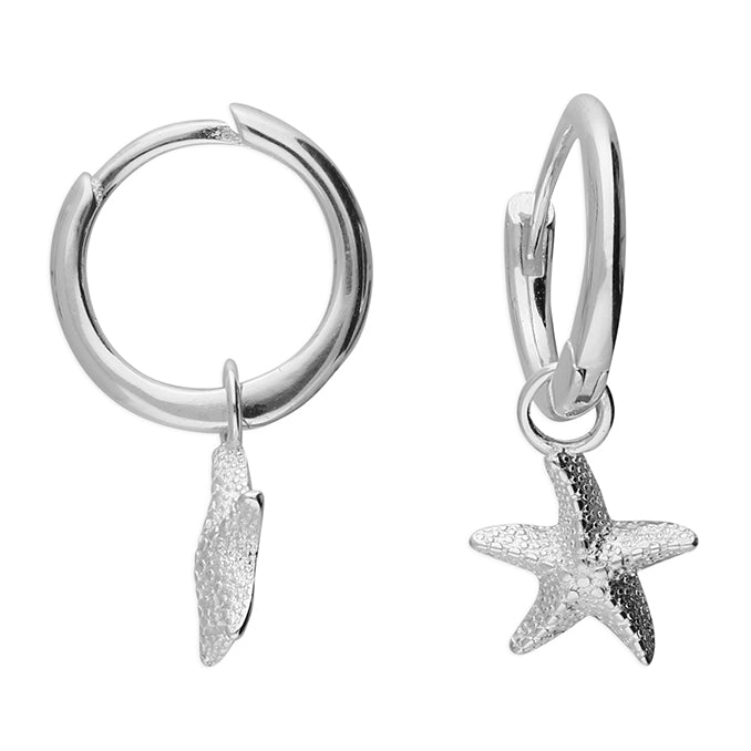 Starfish Charm Huggie Hoop