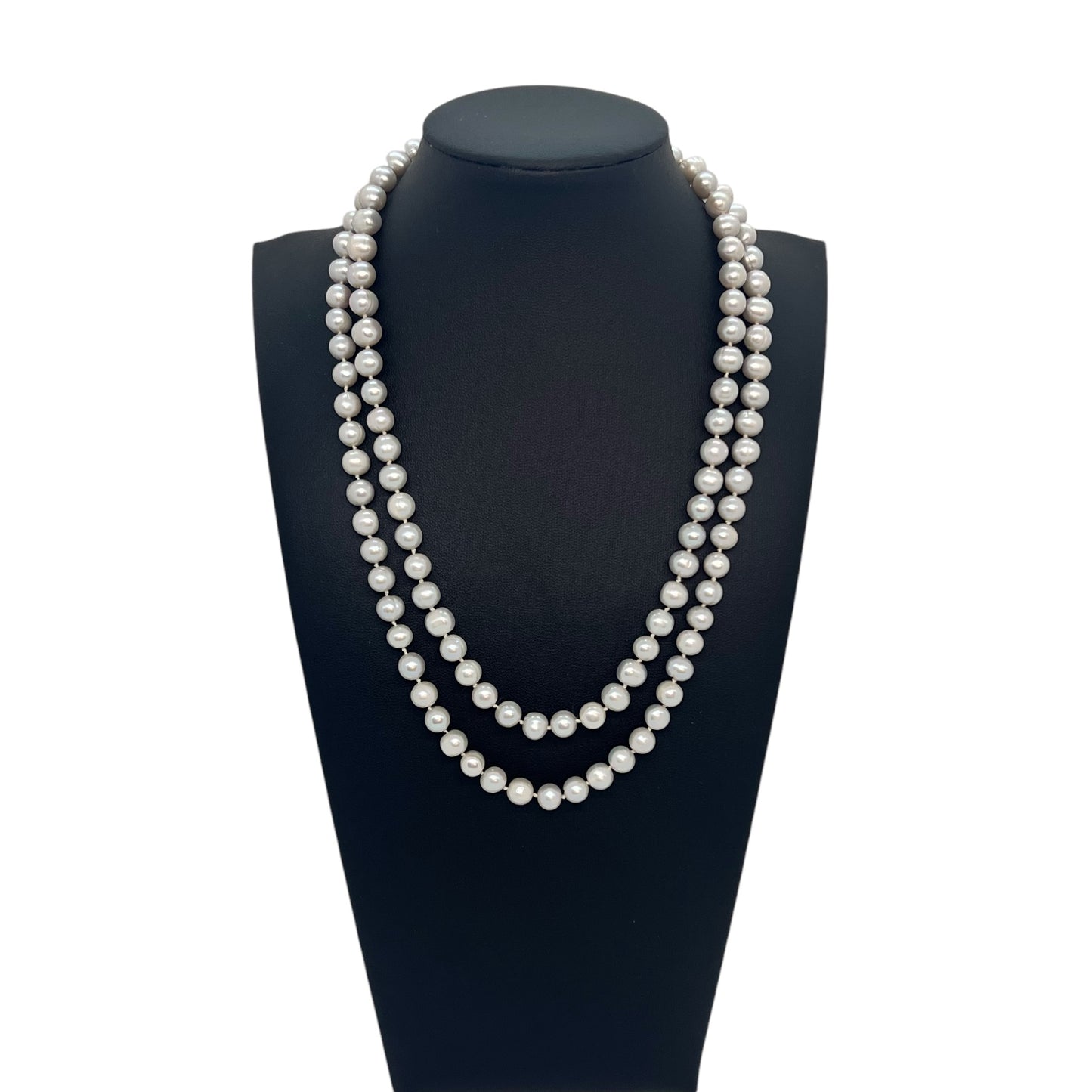 Freshwater Long Grey Pearl Necklace