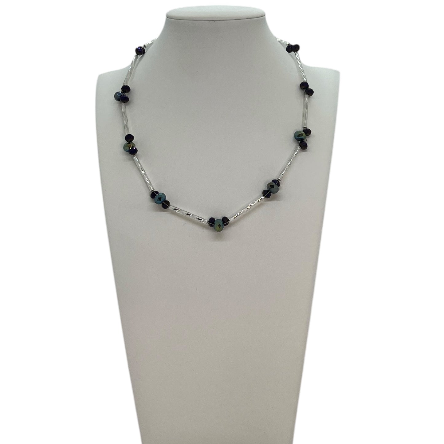 Glass and Purple Bead Necklace