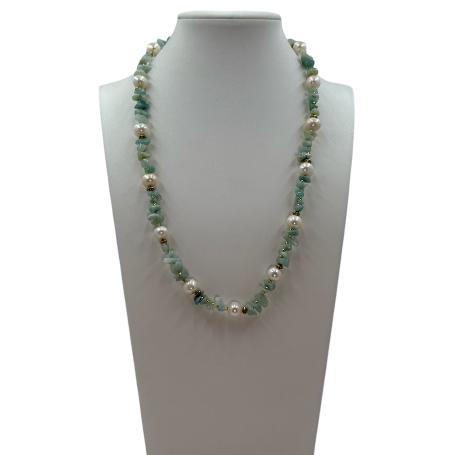 Amazonite and Freshwater Pearl Necklace
