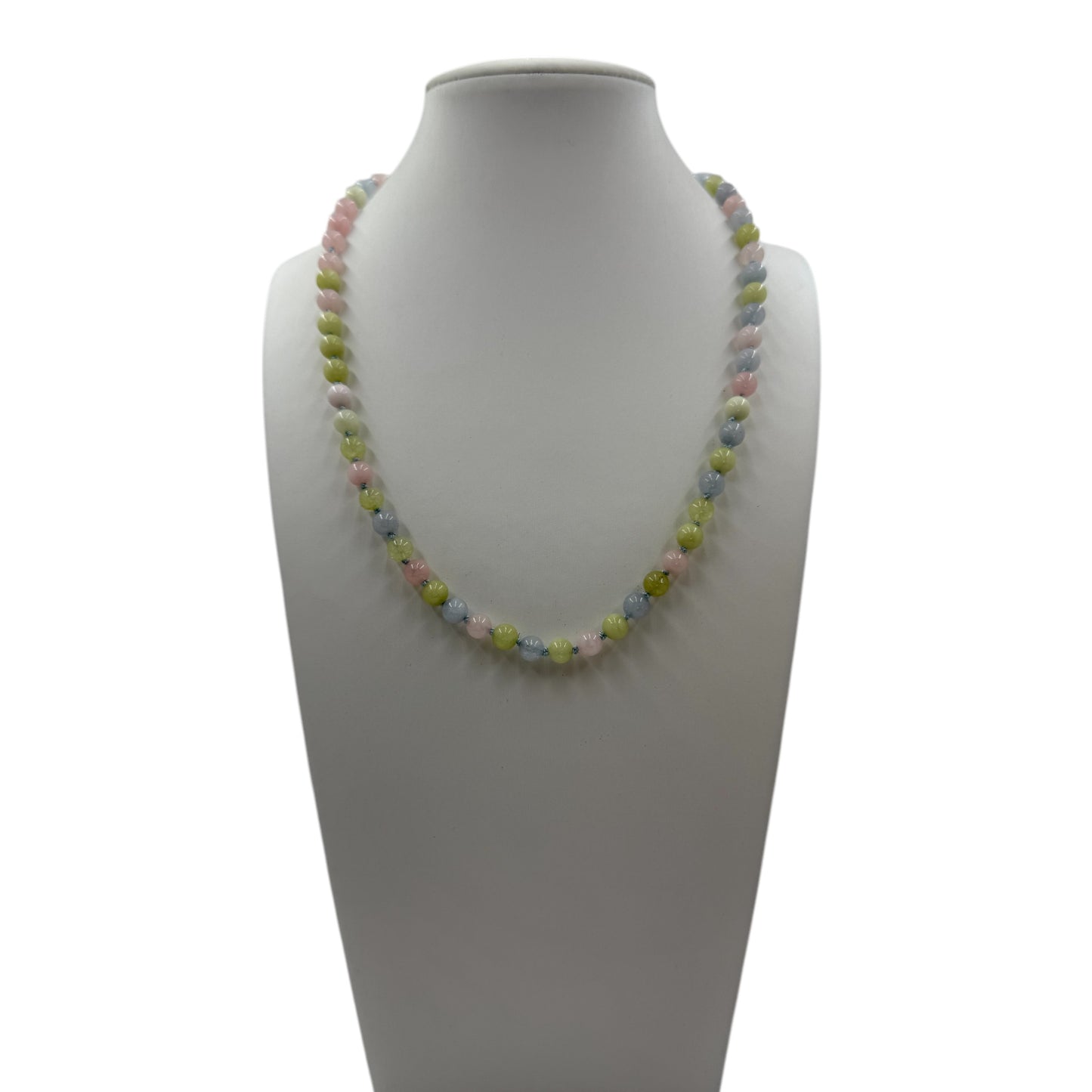 Pastel Hand Knotted Glass Necklace