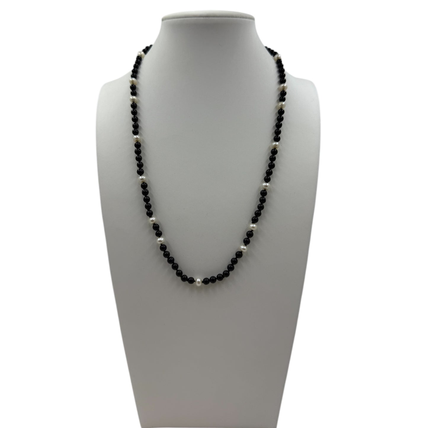 Black Onyx and Freshwater Pearl Necklace