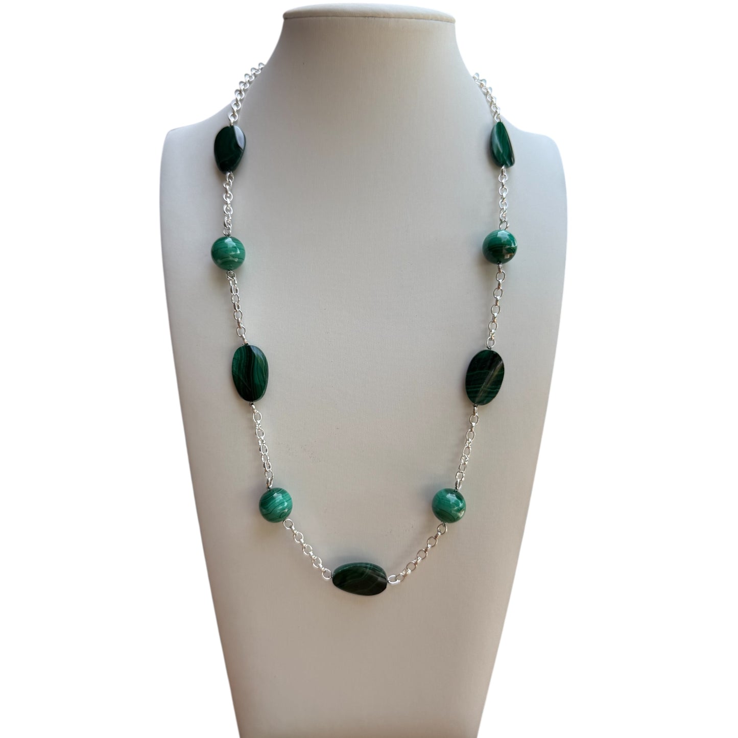 Malachite and Silver Necklace