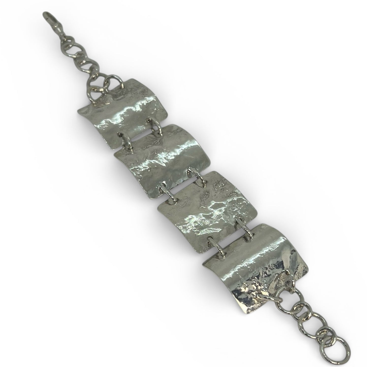 Reticulated Pure Silver Wide Bracelet