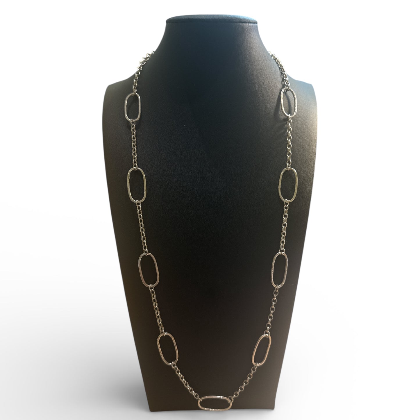 Hammered Oval Chain Necklace