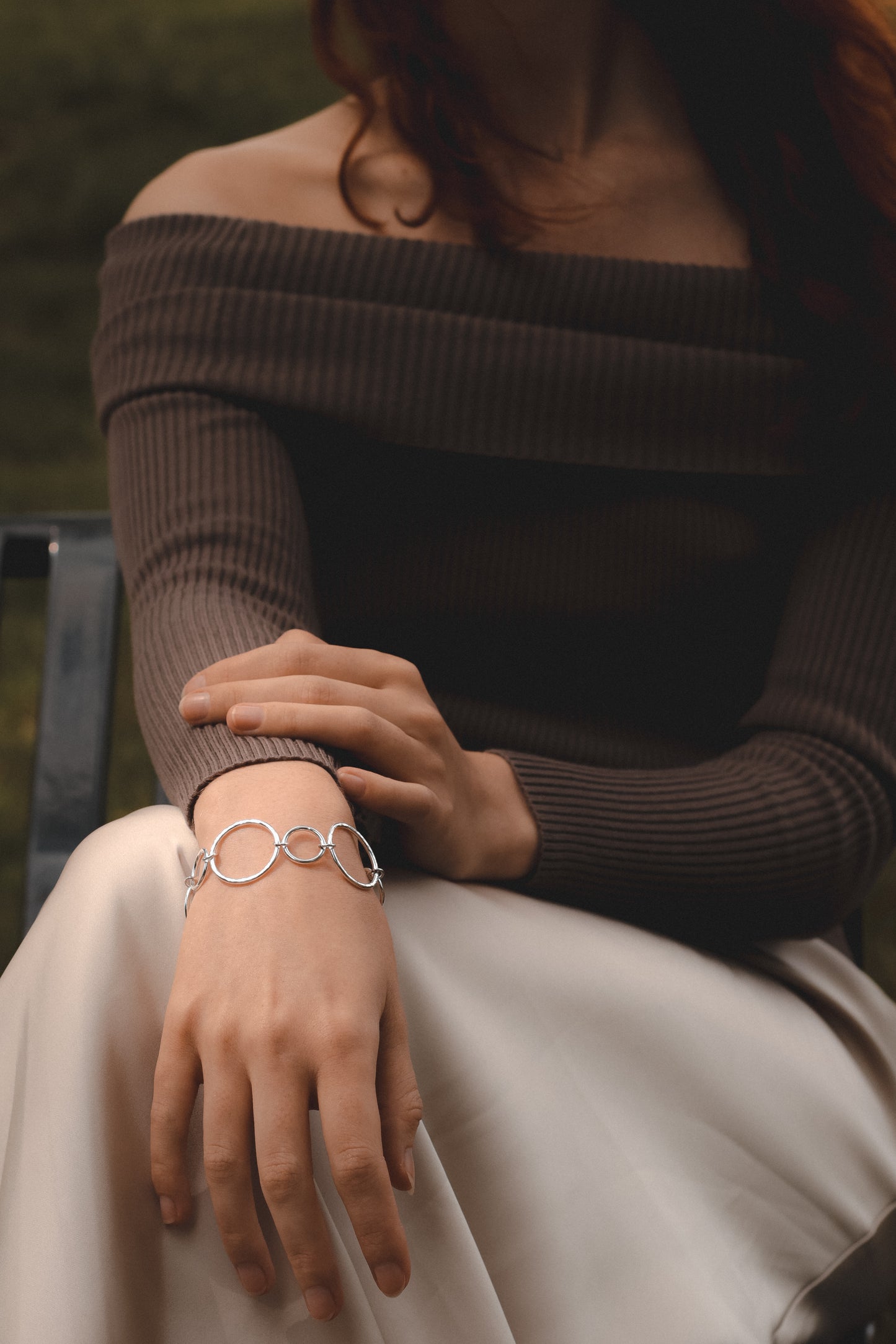 Hammered Circle Bracelet
