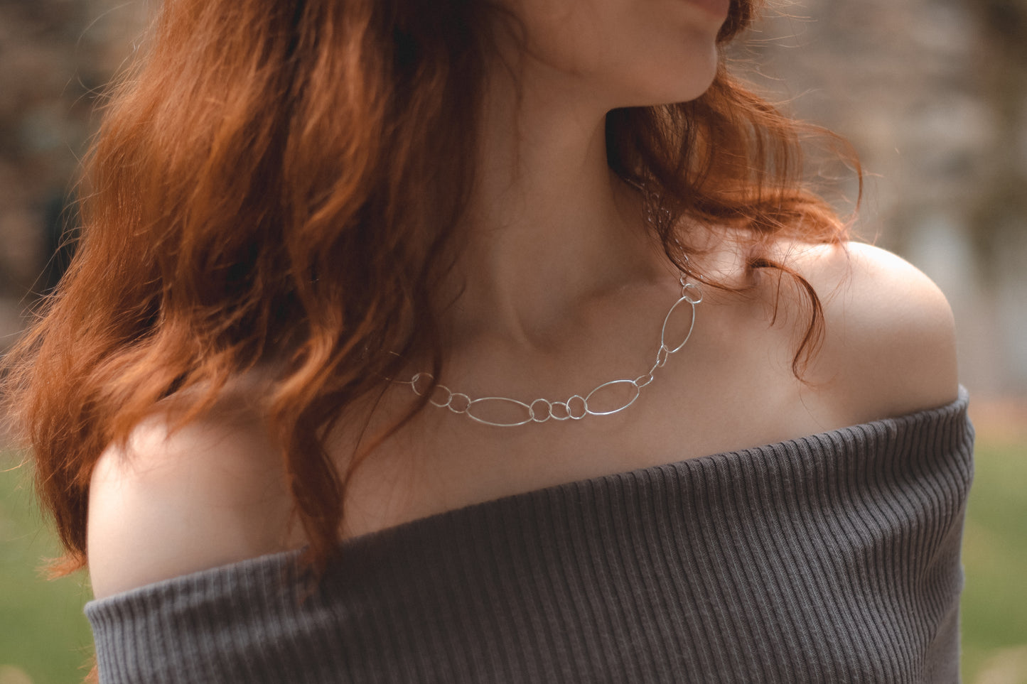 Oval Chain and Circle Necklace