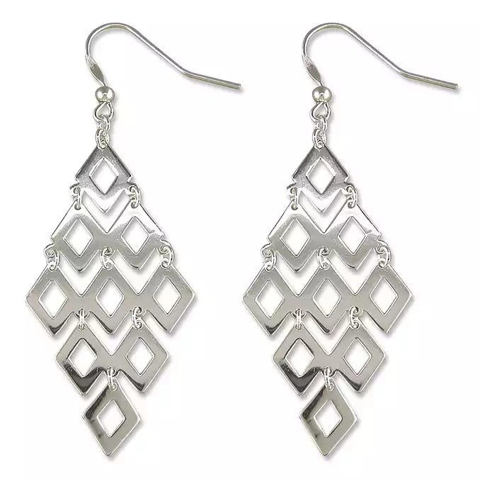 Diamond Cut Drop Earrings