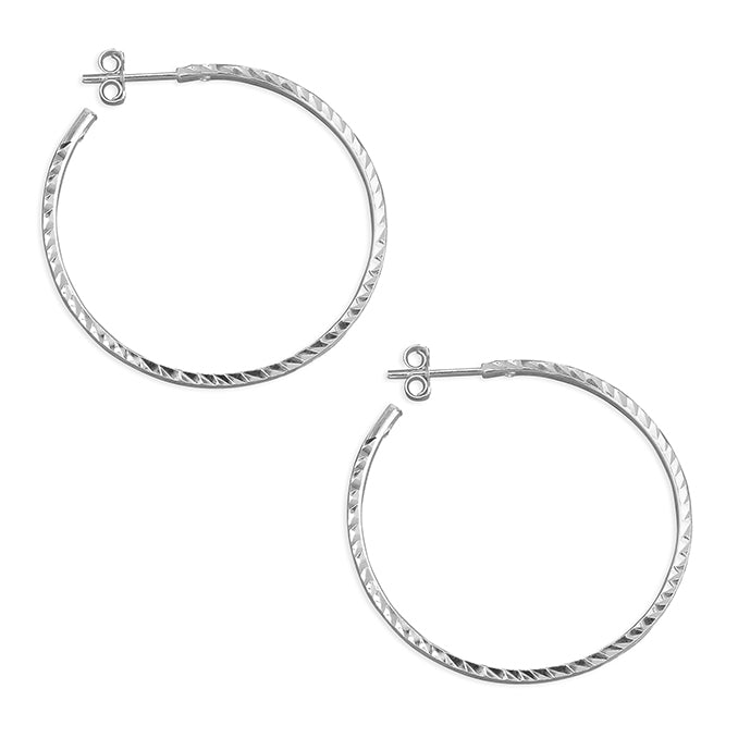 Diamond Cut Hoop Stud
