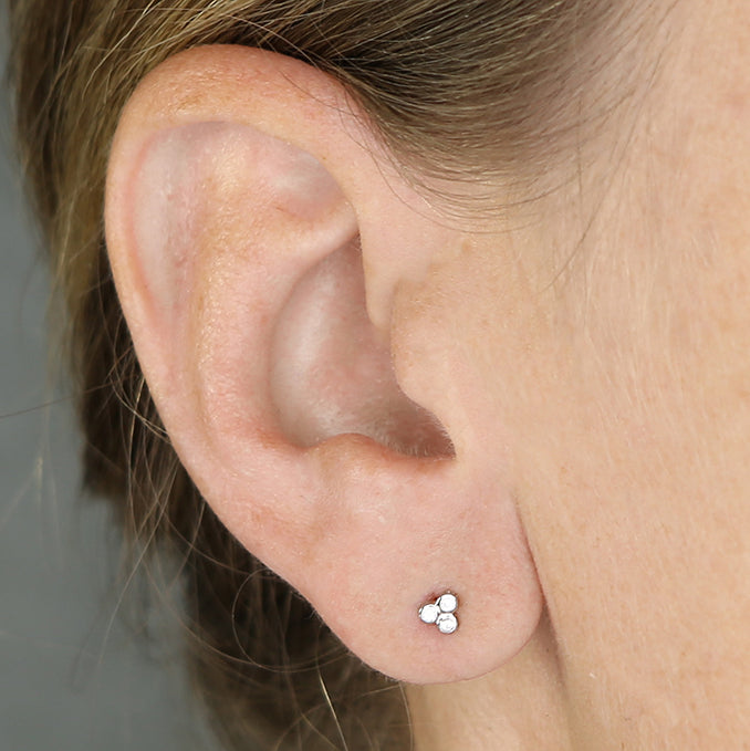 Small Cubic Zirconia Triangle Studs