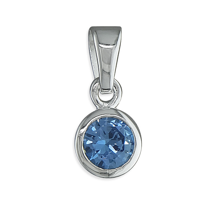 Sterling Silver Pendant with Rub Over Coloured Stone