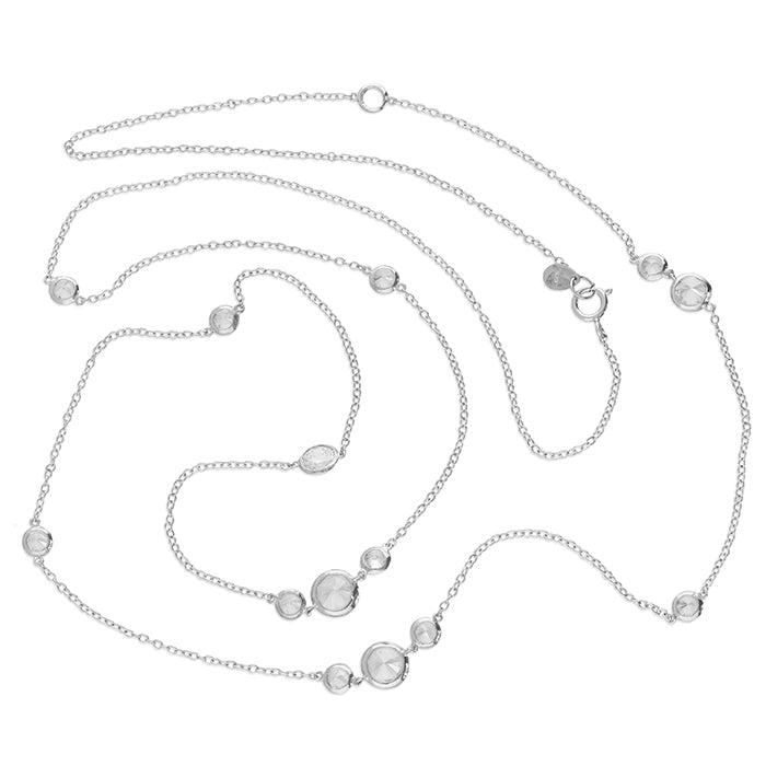 76cm Multi Rub-Over Cubic zirconias On Chain