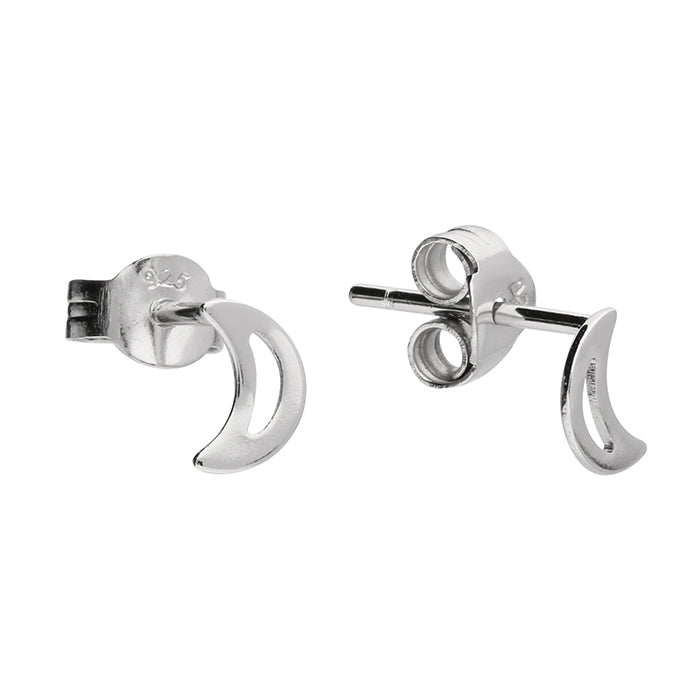 CRESCENT MOON SHAPED STUD EARRINGS