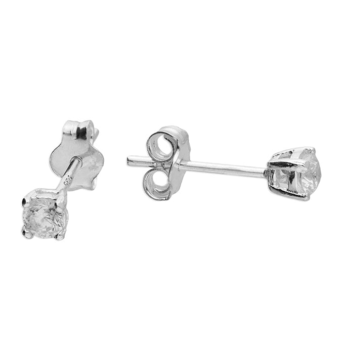 3mm cubic zirconia claw set stud
