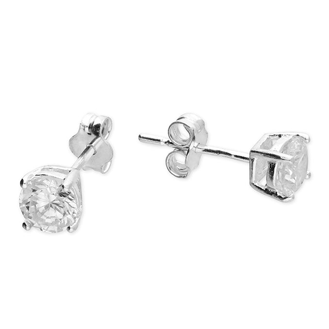 5mm Cubic Zirconia Claw Set Stud Earrings