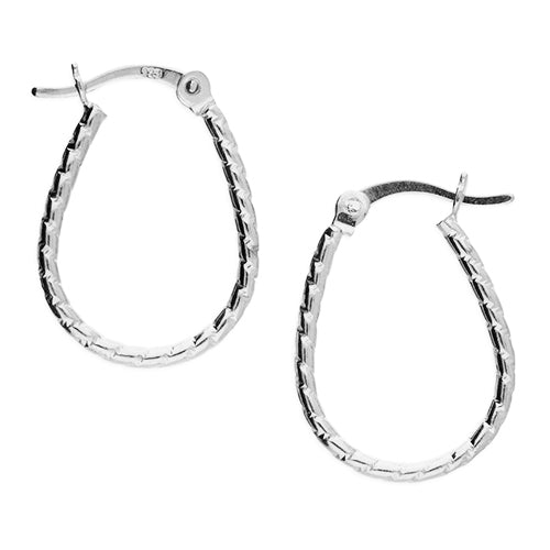 STERLING SILVER BARLEY TWIST HOOP EARRING