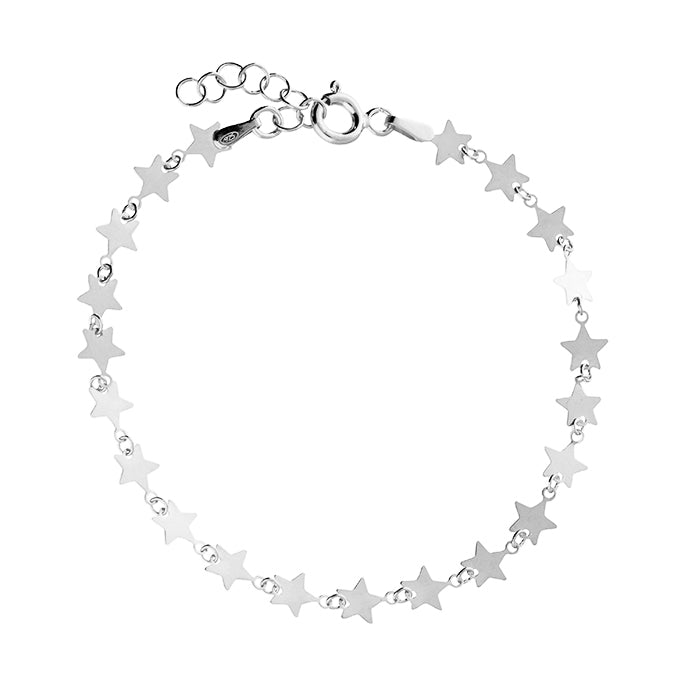 STERLING SILVER FLAT STAR BRACELET