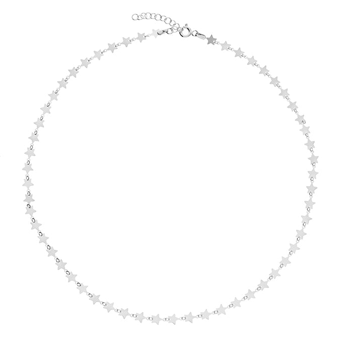 STERLING SILVER FLAT STAR NECKLACE