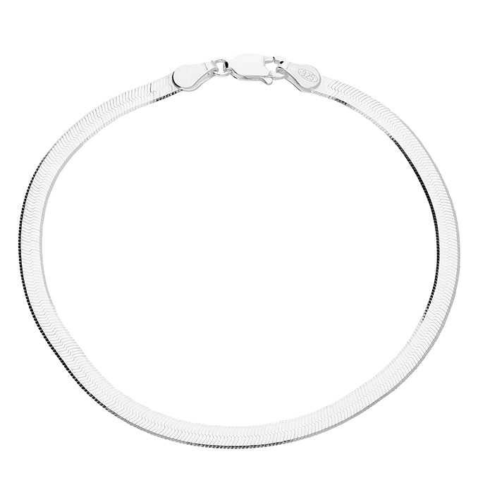 19.5cm/7.5in Diamond Cut Herringbone Bracelet
