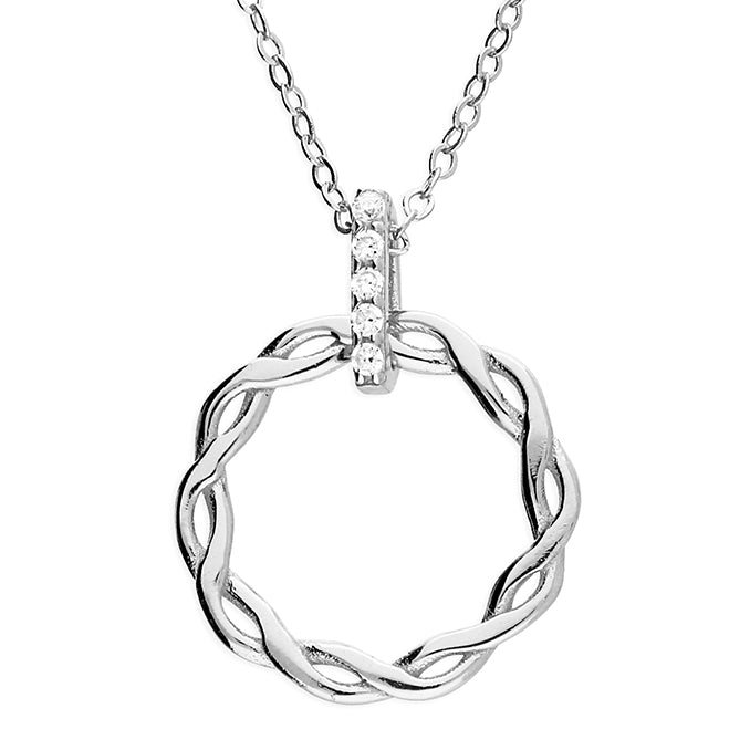 Entwined Circle on a Cubic Zirconia Bar (40-46cm)