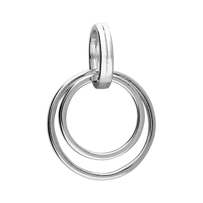 Sterling Silver Double Circle Pendant and Chain