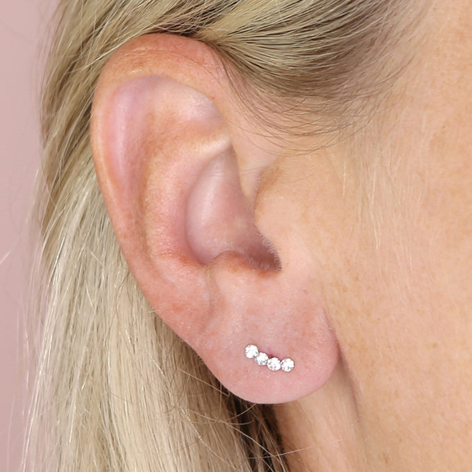 Multi Cubic Zirconia Climber Stack Stud
