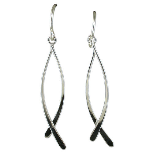 BOWED CROSSOVER DROP EARRING