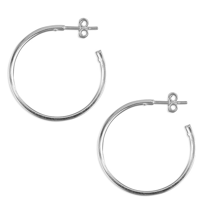 PLAIN HOOP STUD EARRING 28MM