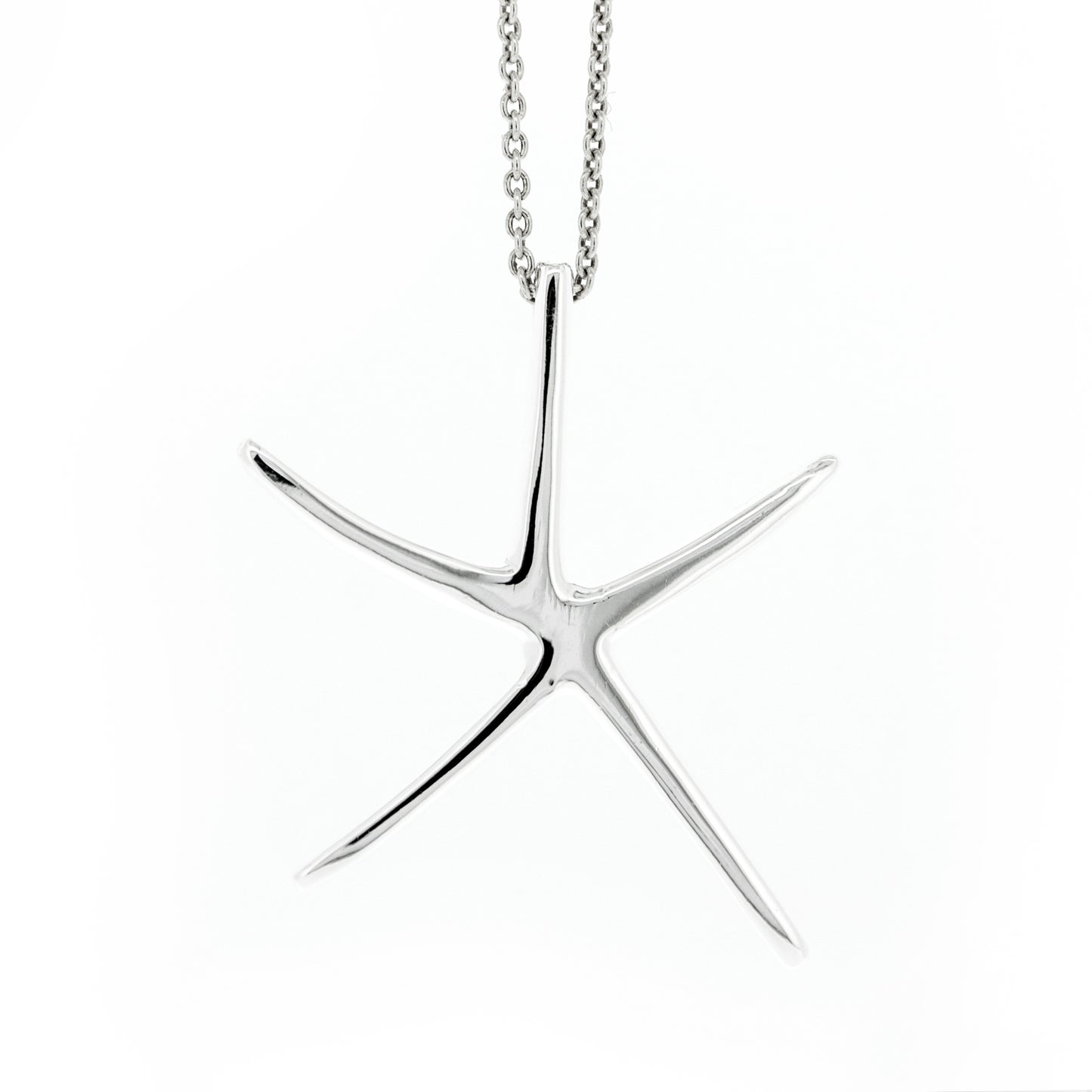 STAR FISH SILVER PENDANT AND OMEGA CHAIN