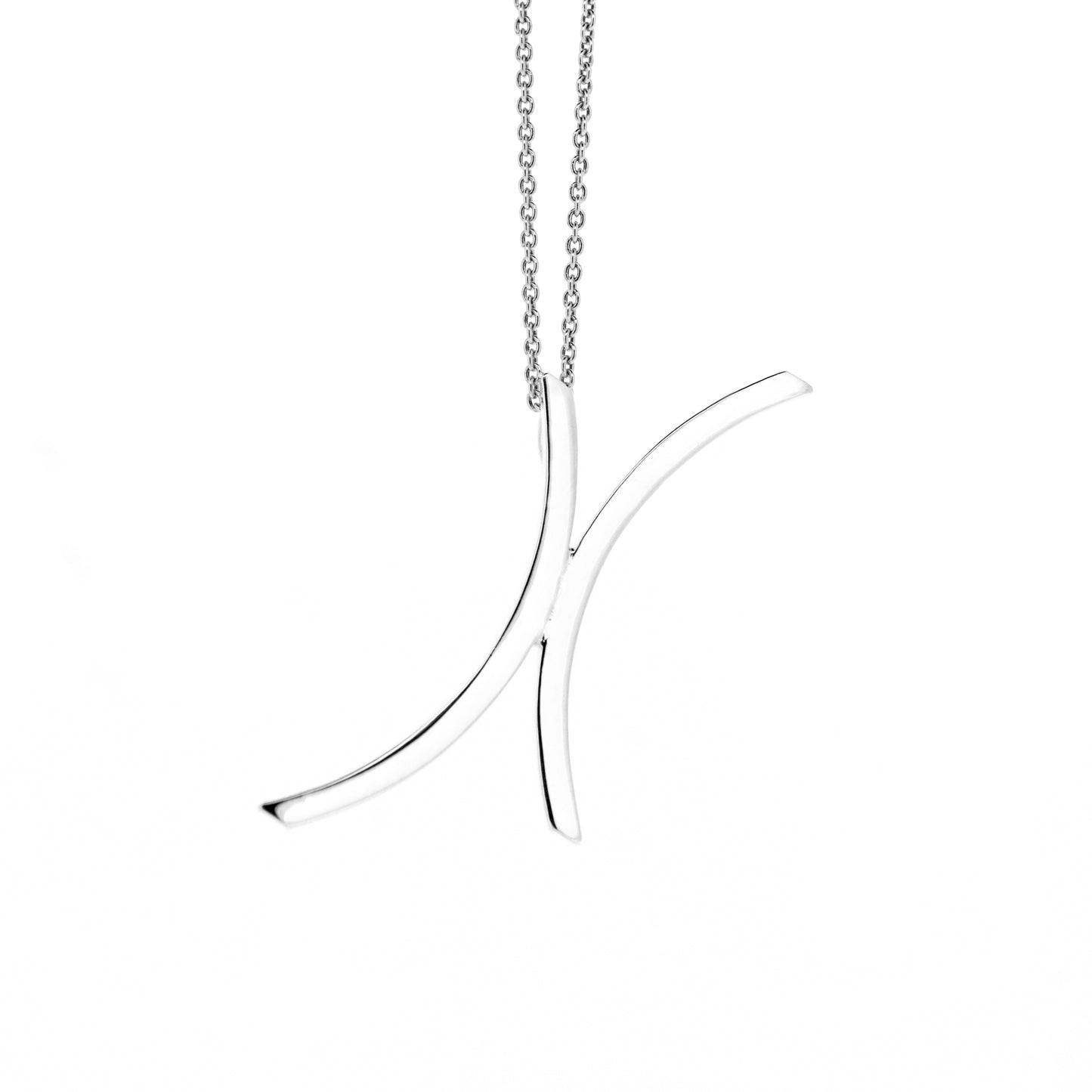 LANES SILVER PENDANT WITH SILVER CHAIN