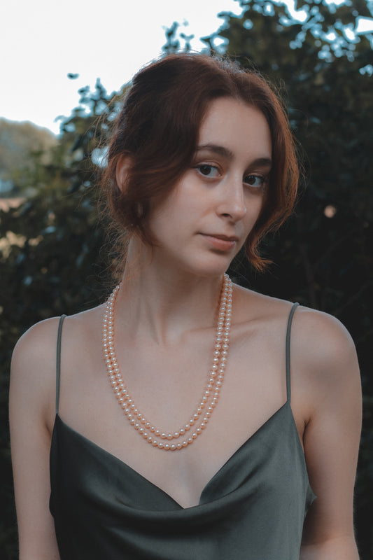 Peach Freshwater Pearl Necklace