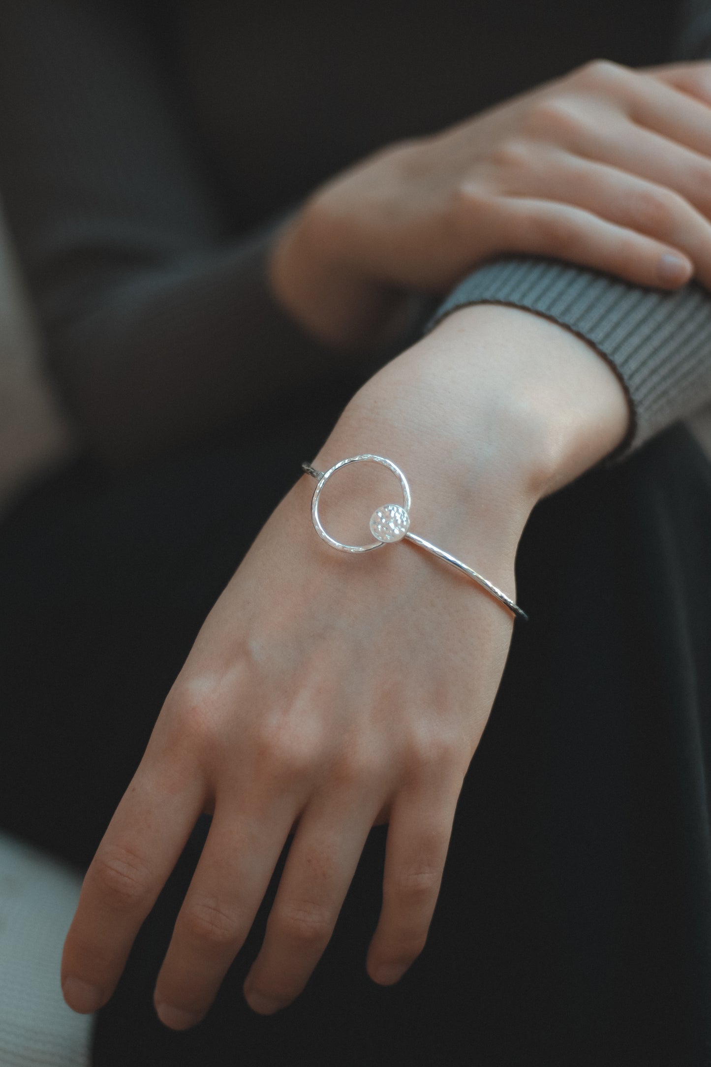 Silver Hammered Bangle