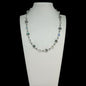 Crystal and Pale Grey Glass and Metal Necklace