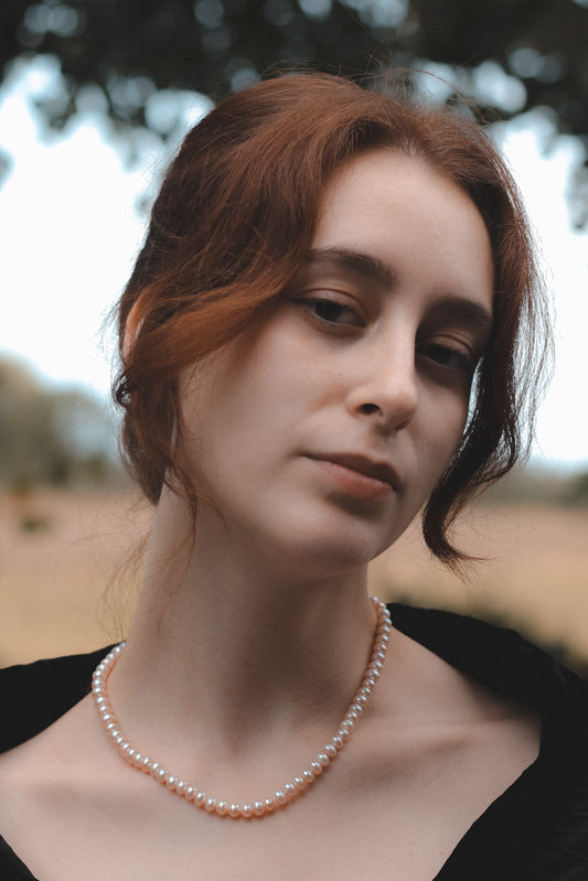 Peach Freshwater Pearl Necklace