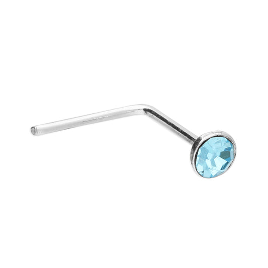 Blue Crystal Nose Stud