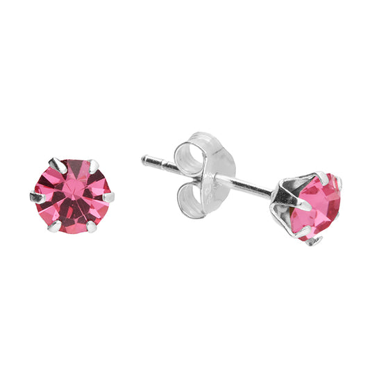 5mm Rose Austrian crystal stud earrings