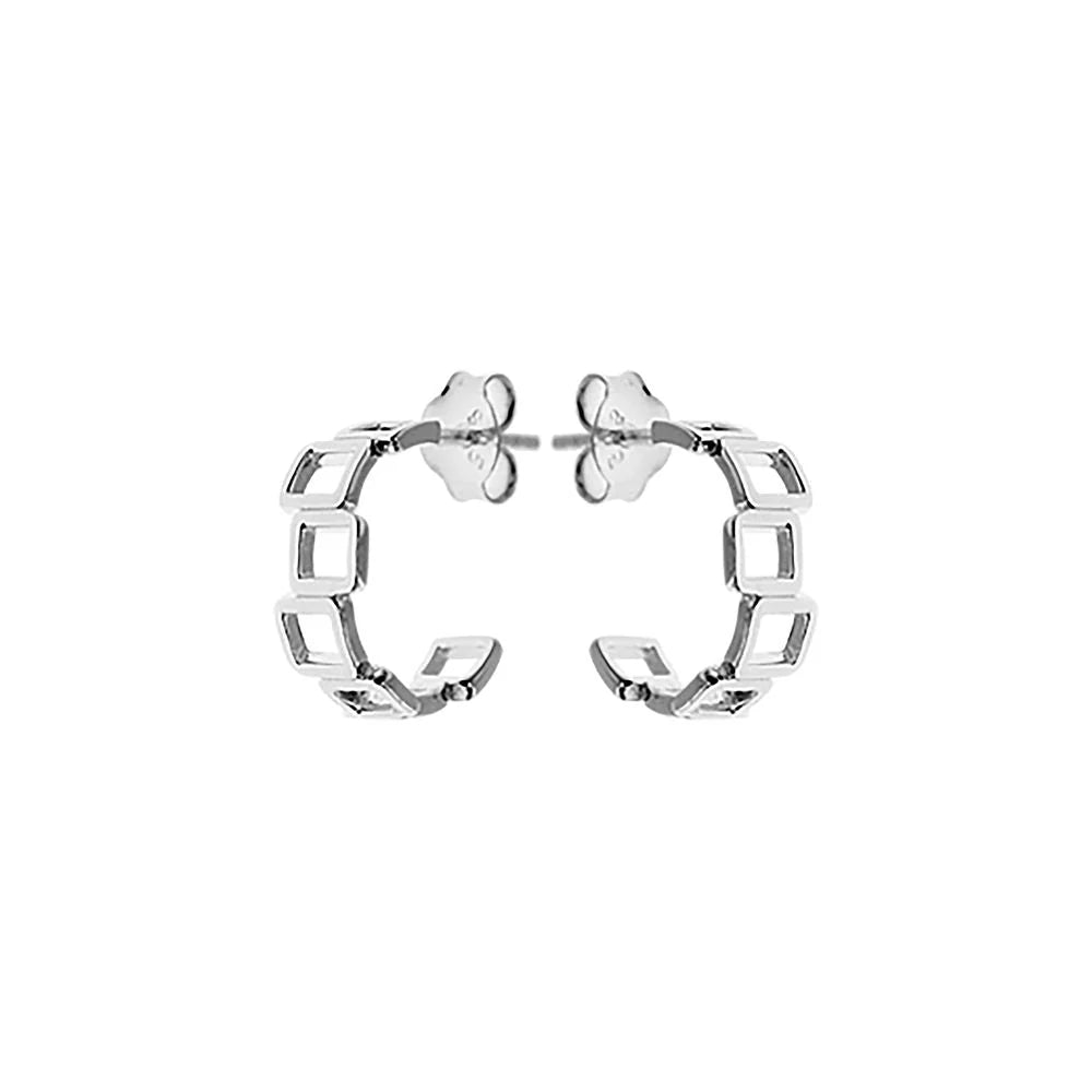 Staggered Square Outline Hoops
