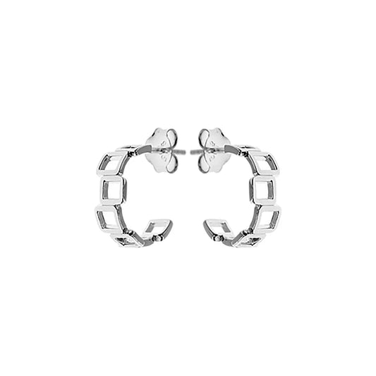 Staggered Square Outline Hoops