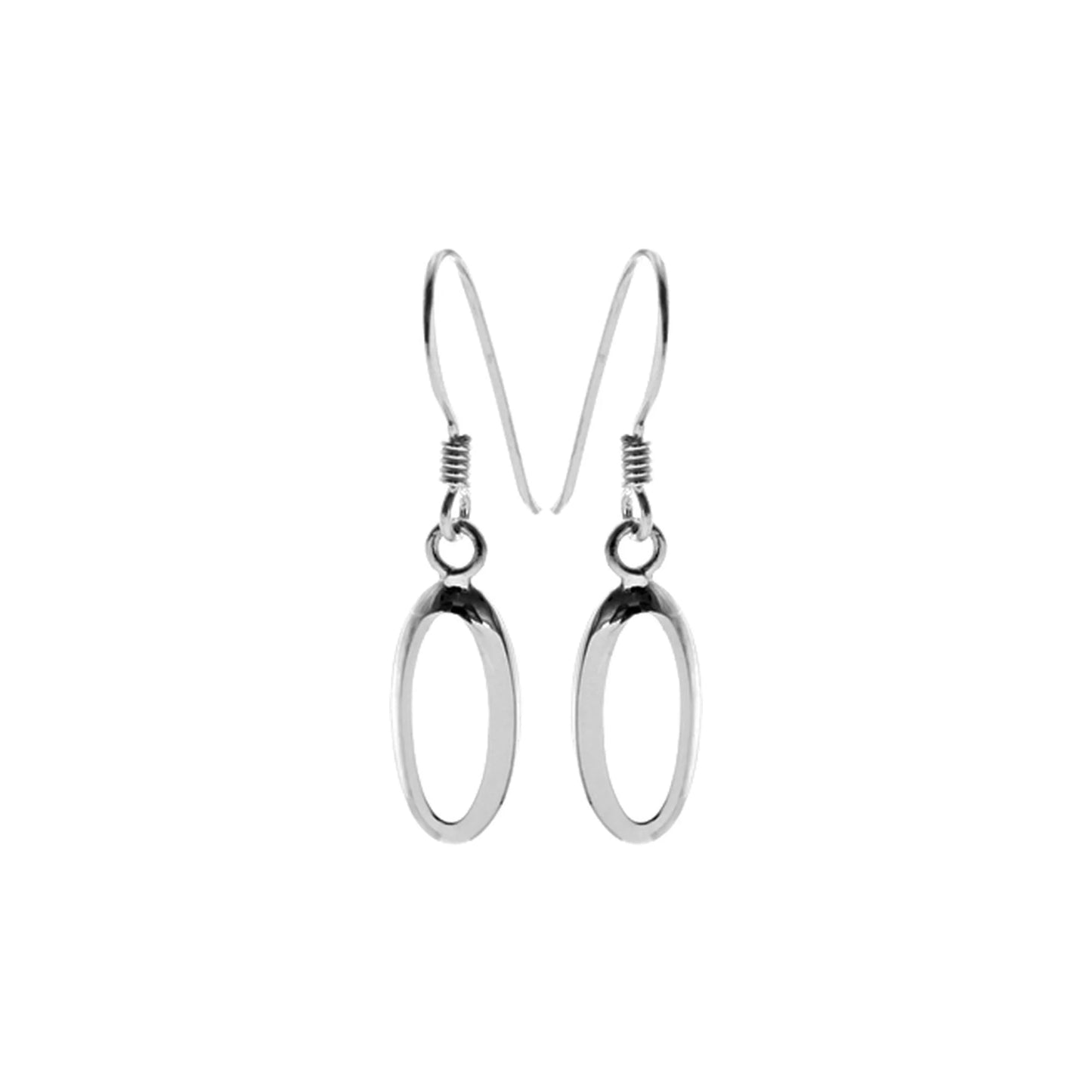 Open Oval Ribbon Drop Earrings